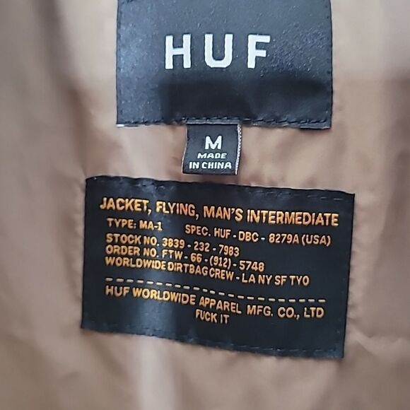 Huf Fleece Sherpa Bomber Jacket Size Medium - Picture 5 of 9